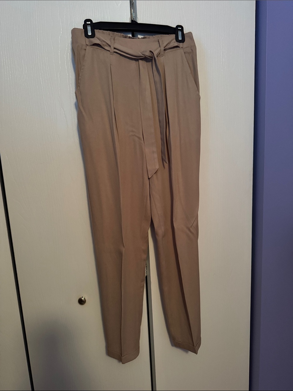 Women’s Taupe Tie-Waist Dress Pants